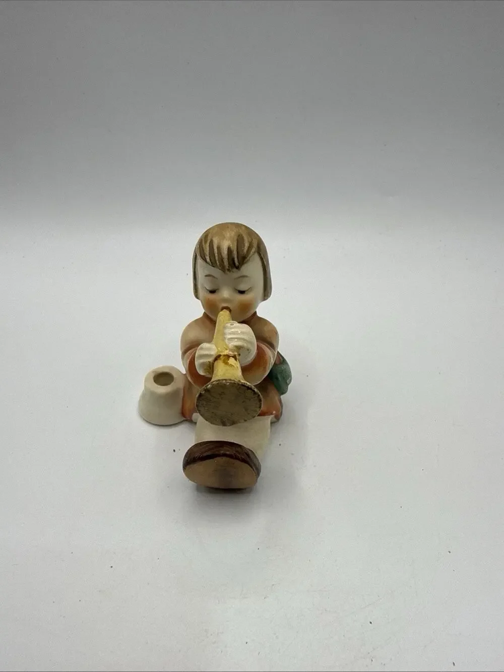 Vintage Hummel Angel Playing Trumpet Candleholder Made in Germany 1/40/0 *